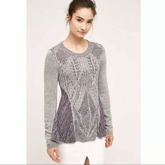 Moth for Anthropologie Anita Swing Sweater Purple - Picture 1 of 7